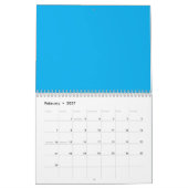 Solid Cyan Blue Background | Summer Minimal Style Kalender (Feb 2027)