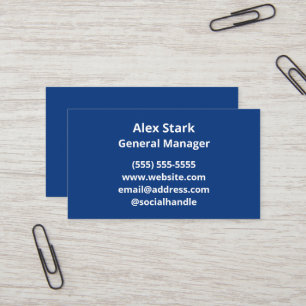 Solid Dark Blue Business Cards Visitenkarte