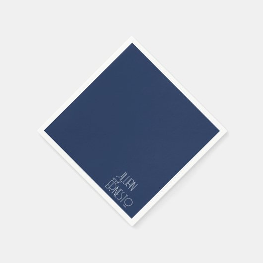 Solid Dark Blue Lily of the Valley Custom Serviette (Ecke)