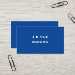Solid Dark Blue Minimalistisch Business Cards Visitenkarte