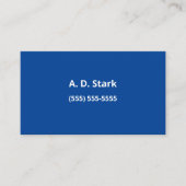 Solid Dark Blue Minimalistisch Business Cards Visitenkarte (Vorderseite)