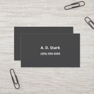 Solid Dark Grey Minimalist Business Cards Visitenkarte