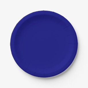 Solid Dark Navy Blue Minimalistisch Schlicht Pappteller