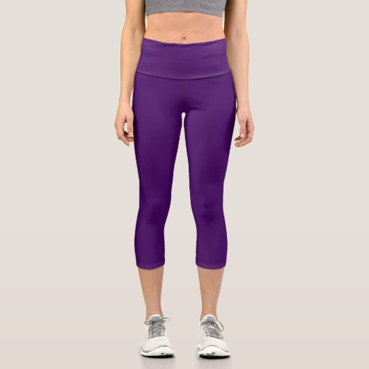 Solid dark violet purple capri leggings (Vorderseite)