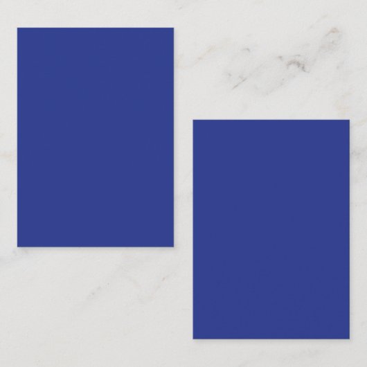 Solid Deep Blue Backdrop | Bold Minimalist Design Telefonnummerkarte (Vorne/Hinten)