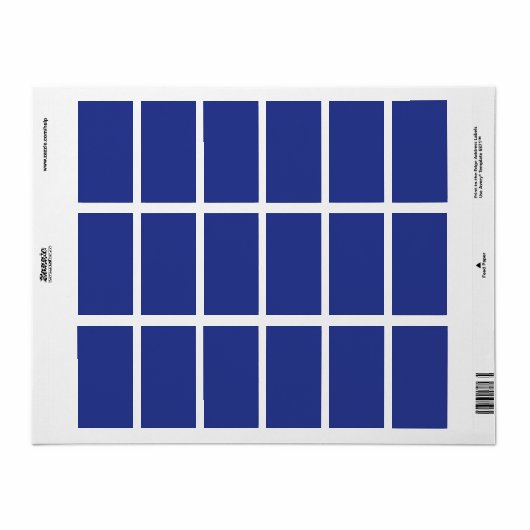Solid Deep Blue Background | Minimalistisches Desi Adressaufkleber (Vorne)