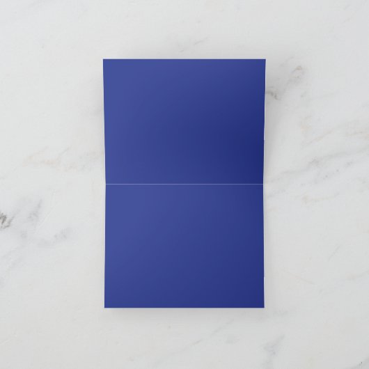 Solid Deep Blue Background | Minimalistisches Desi Einladung (Innenseite)