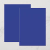 Solid Deep Blue Background | Minimalistisches Desi RSVP Karte (Vorne/Hinten)