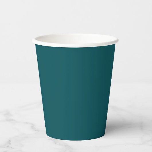 Solid Deep Teal Pappbecher (Vorderseite)