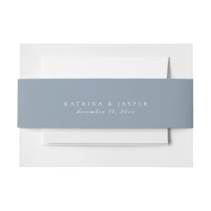 Solid Dusty Blue Color Wedding Einladungsbanderole