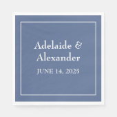Solid Dusty Blue Paper Plate Serviette (Vorderseite)