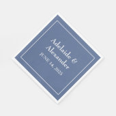 Solid Dusty Blue Paper Plate Serviette (Ecke)