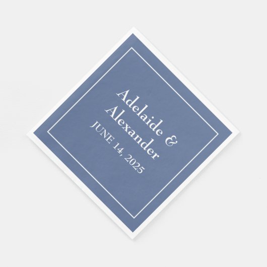 Solid Dusty Blue Paper Plate Serviette (Ecke)