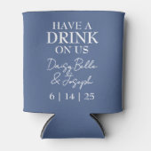 Solid Dusty Blue Wedding Dosenkühler (Vorderseite)