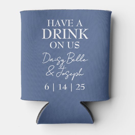 Solid Dusty Blue Wedding Dosenkühler (Vorderseite)