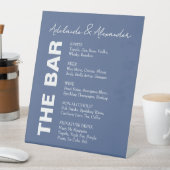Solid Dusty Blue Wedding Pedestal Sign Sockelschild (In Situ)