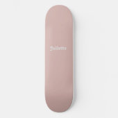 Solid Dusty Blush Retro Schriftart Skateboard (Vorderseite)
