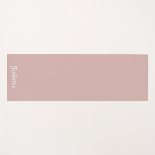 Solid Dusty Blush Retro Schriftart Yogamatte (Vorderseite (Horizontal))