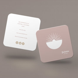 Solid "Dusty Blush" Retro Sunset Quadratische Visitenkarte