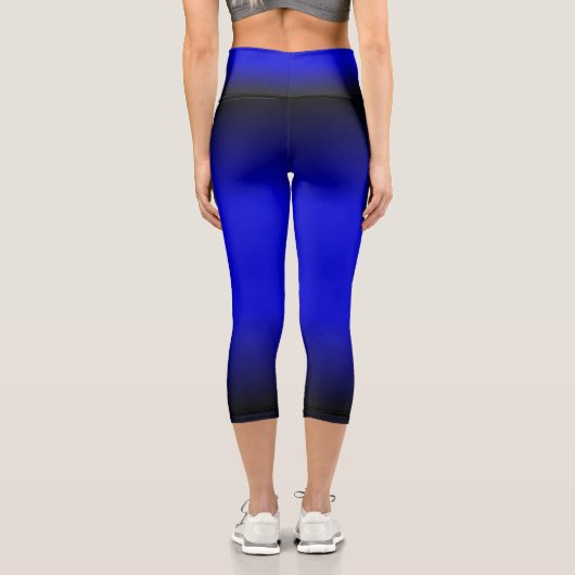 Solid Electric Blue Capri Leggings (Rückseite)