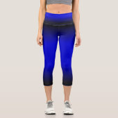 Solid Electric Blue Capri Leggings (Vorderseite)