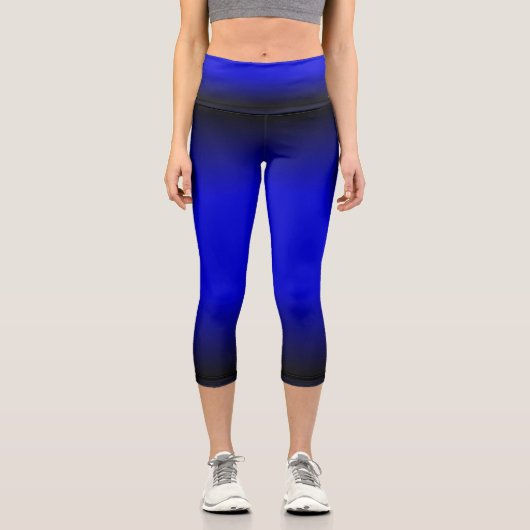 Solid Electric Blue Capri Leggings (Vorderseite)