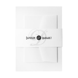 Solid Elegance Black and White Wedding Einladungsbanderole