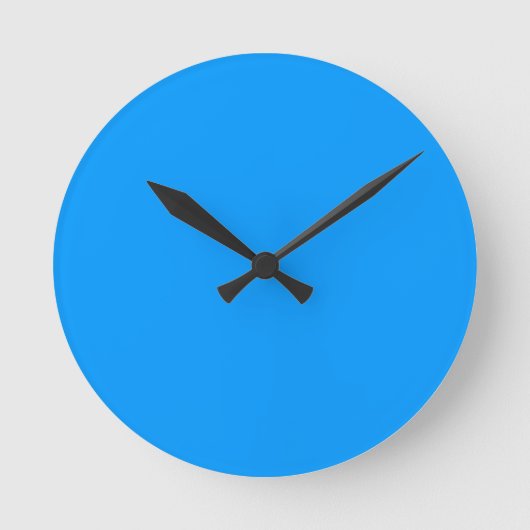 Solid Farbe hell mittel Schlicht blau Runde Wanduhr (Vorderseite)