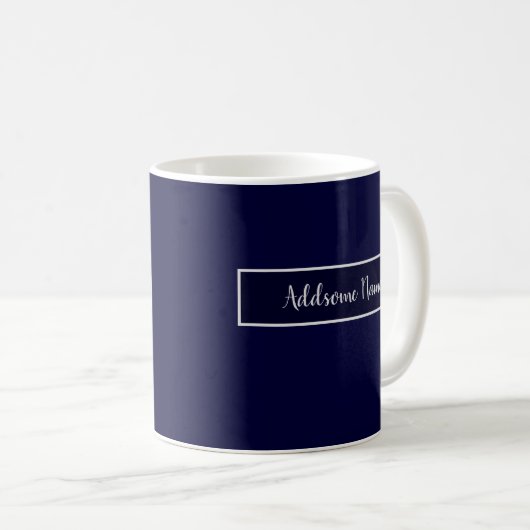 Solid Farbe Navy Blue Handy Kaffeetasse (VorderseiteRechts)