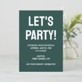 Solid Farbe schlicht dunkelgrün Einladung (Stehend Vorderseite)