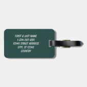 Solid Farbe schlicht dunkelgrün Gepäckanhänger (Rückseite horizontal)