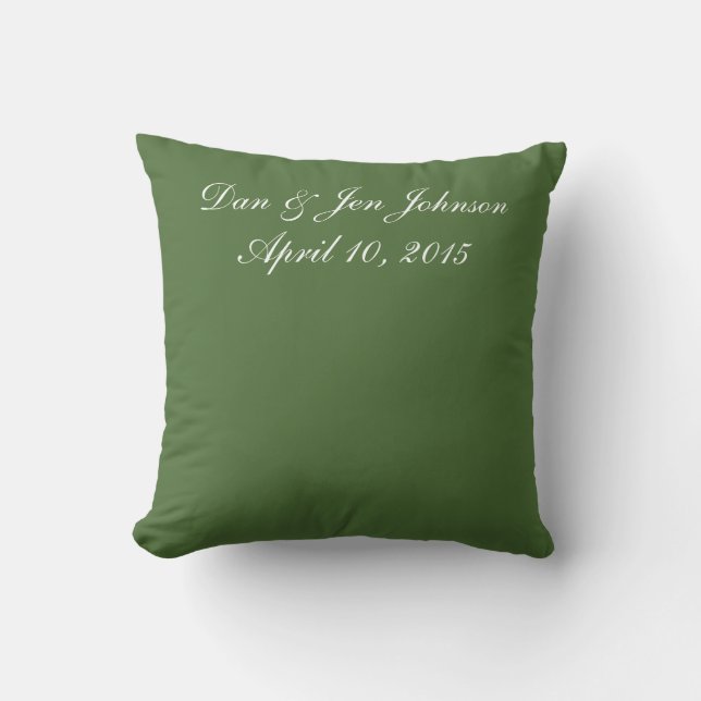 Solid Forest Green Individuelle Name Throw Kissen (Vorderseite)