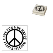 Solid Frame & Icon - PEACE + Ihr Text Gummistempel (Stempel)