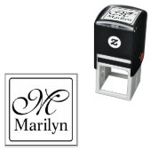 Solid Frame + Ihre Monogramm und Ihren Namen Permastempel (Beispiel)