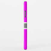 Solid Fuchsia Modern Gray Ribbon Eleganter Name Case-Mate iPhone Hülle (Hinten/Rechts)