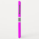 Solid Fuchsia Modern Gray Ribbon Eleganter Name Case-Mate iPhone Hülle (Hinten/Links)