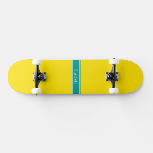 Solid, gelb, dunkel, Aquamarine Multifunktionsleis Skateboard (Horizontal)