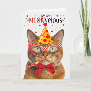 Solid Ginger Cat MEOWvelous Geburtstag Karte