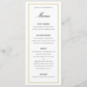 Solid Gold Border Elegante Wedding Menu Card Menükarte (Vorderseite)