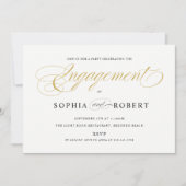 Solid Gold Elegante Calligrafy Verlobung Einladung (Vorderseite)