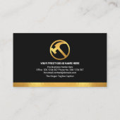 Solid Gold Handyman Construction Tools Builder Visitenkarte (Rückseite)