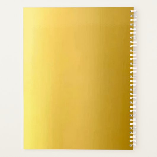 Solid Gold Spiral Notebook Planer (Rückseite)