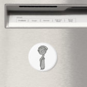 Solid Gray Geisha Magnet (In Situ (Geschirrspüler))