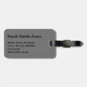 Solid Gray Gepäckanhänger (Rückseite horizontal)