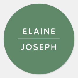 Solid Green Wedding Classic Round Sticker