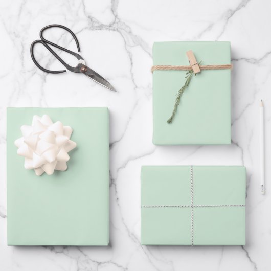 Solid grün Minimalistisch #D1ECD5 Geschenkpapier Set (Vorderseite)