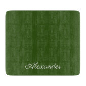 Solid grüner Hintergrund Weißes Skript Schneidebrett (Vorderseite)