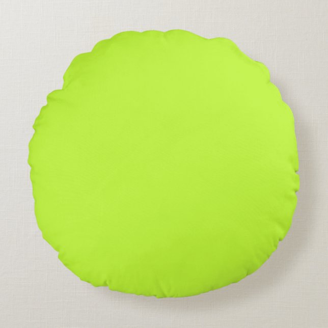 Solid, hell, Limon, grün Rundes Kissen (Vorderseite)