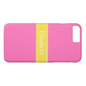 Solid Hot Pink #2 Ananas Ribbon Name Monogramm Case-Mate iPhone Hülle (Rückseite (Horizontal))