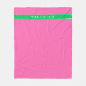 Solid Hot Pink #2 Emerald Green Rbn Name Monogram Fleecedecke (Vorderseite)